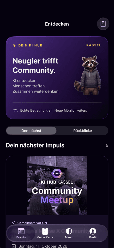 KI Hub Kassel App, Entdecken